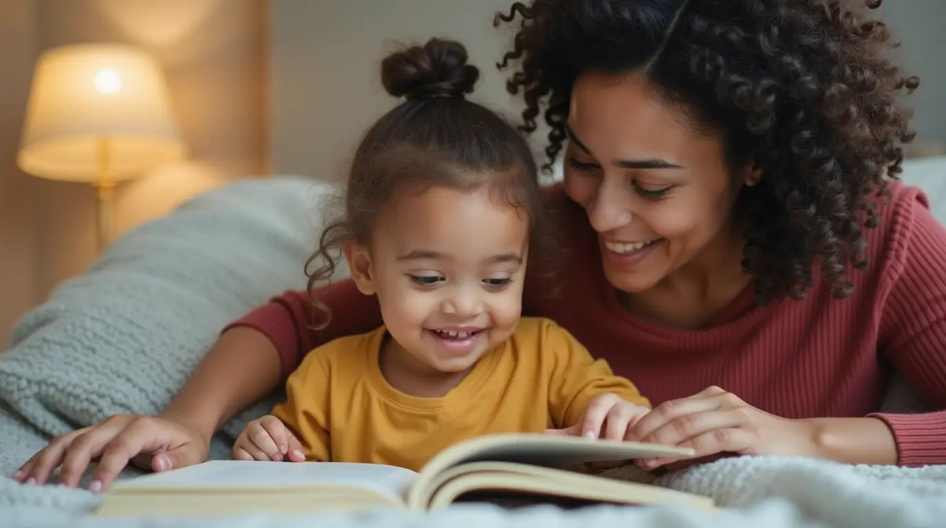 A parent guiding their child through an activity, demonstrating authoritative parenting and support.
