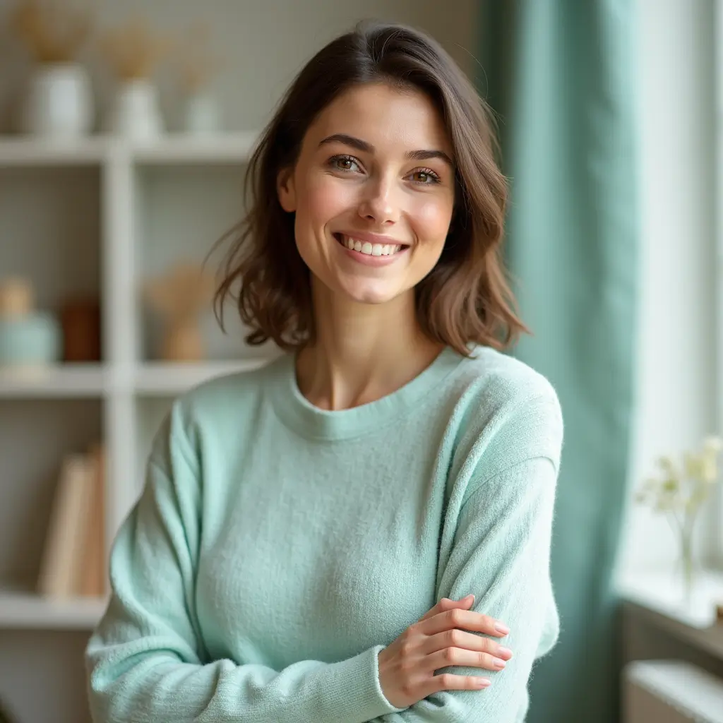 Profile photo of Sarah, a teacher and mom of three, created with AI for SmartParents101.