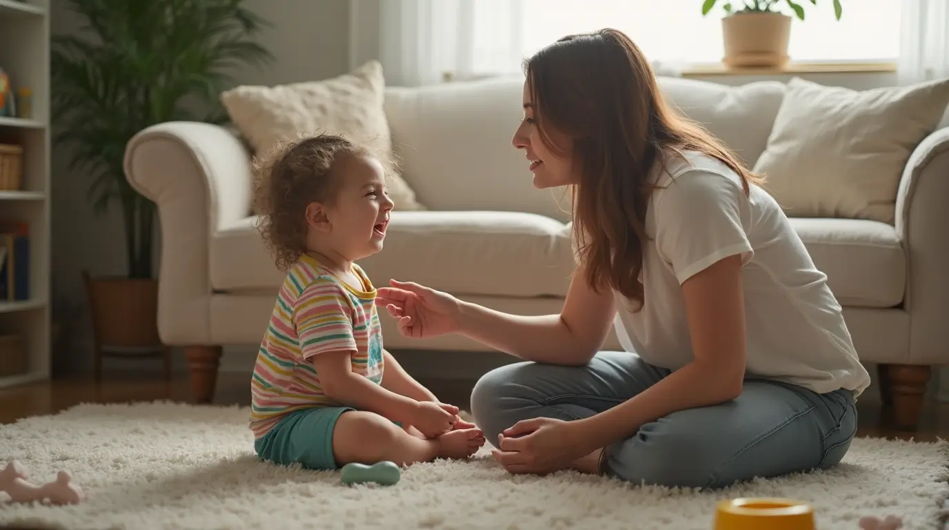 Mother Comforting Her 2-Year-Old During a Tantrum